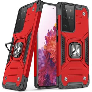 Wozinsky Wozinsky Ring Armor pancerne hybrydowe etui pokrowiec + magnetyczny uchwyt Samsung Galaxy S22 Ultra czerwony 9738780 9145576239803