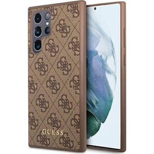 Guess Etui Guess GUHCS22LG4GFBR Samsung Galaxy S22 Ultra brązowy/brown hard case 4G Metal Gold Logo 9857025 3666339042738