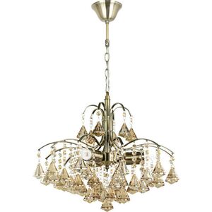 Lampa wisząca Mdeco LAMPA wisząca ELM6246/3 21QG MDECO kryształowa OPRAWA żyrandol na łańcuchu zwis mosiądz bursztynowy 9927035 5902021240654