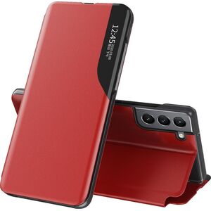 Hurtel Eco Leather View Case elegancki futerał etui z klapką i funkcją podstawki Samsung Galaxy S22+ (S22 Plus) czerwony 10062486 9145576241141