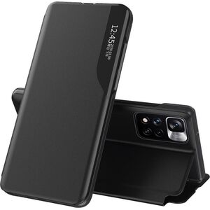 Clear View Eco Leather View Case elegancki futerał etui z klapką i funkcją podstawki Xiaomi Poco X4 NFC 5G czarny 10063565 9145576241424