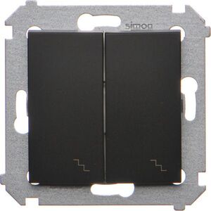 Kontakt-Simon Simon 54 Łącznik schodowy podwójny z podświetleniem (moduł) 10AX 250V zaciski śrubowe czarny mat DW6/2L.01/49 10134685 5902787870409