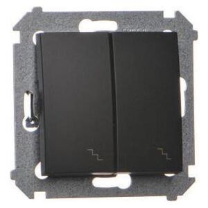 Kontakt-Simon Simon 54 Łącznik schodowy podwójny (moduł) 10AX 250V zaciski śrubowe czarny mat DW6/2.01/49 10134686 5902787870393