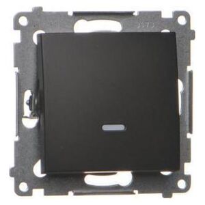 Kontakt-Simon Simon 54 Łącznik jednobiegunowy z podświetleniem LED (moduł) 10AX 250V szybkozłącza czarny mat DW1L.01/49 10134691 5902787870225