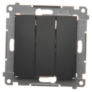 Kontakt-Simon Simon 54 Łącznik potrójny z podświetleniem LED (moduł) 10AX 250V szybkozłącza czarny mat DW31L.01/49 10134698 5902787870461