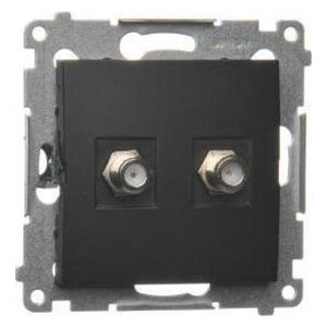 Kontakt-Simon Simon 54 Gniazdo antenowe typu F podwójne (moduł). Do instalacji indywidualnych czarny mat DASF2.01/49 10139092 5902787871215