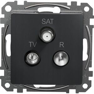 Schneider Electric Sedna Design, Gniazdo R/TV/SAT końcowe (4dB), czarny antracyt 10139113 3606481467416