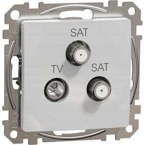 Schneider Electric Sedna Design, Gniazdo TV/SAT/SAT końcowe (4dB), srebrne aluminium 10139115 3606481467003