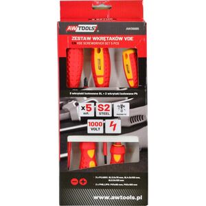 AWTools AWTOOLS ZESTAW WKRĘTAKÓW IZOLOWANYCH VDE S2 / 5szt. 10362636 5903678604073