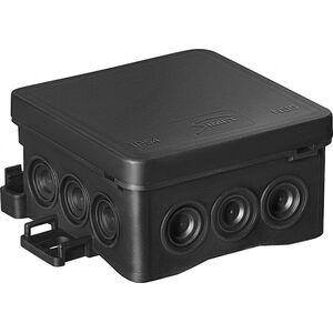 Simet Puszka naścienna 75x40x75mm z dławnicą zintegrowaną samozatrzaskowa seria FASTBOX&ampHOOK czarna IP54 NS5 35360107 10377017 5907813232329
