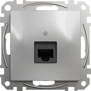 Schneider Electric Sedna Design Gniazdo komputerowe RJ45 kat.6 UTP srebrne aluminium SDD113461 10395003 3606481466808