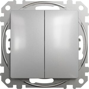 Schneider Electric Sedna Design Łącznik podwójny schodowy srebrne alum. SDD113108 10395402 3606481479365