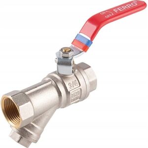 Ferro KFPZF2 ZAWÓR KUL. WODNY Z RĄCZKA 3/4'' NAKR-NAKR, Z FILTREM I DŁAWIKIEM F-POWER // ZKWF-20-WW-R-FER-POWER 10587634 5902194992893