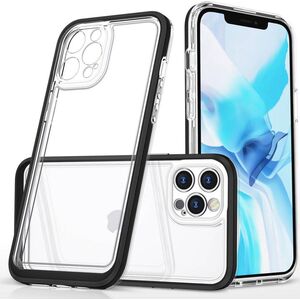 Hurtel Clear 3in1 etui do iPhone 12 Pro żelowy pokrowiec z ramką czarny 10757587 9145576242391