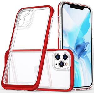 Hurtel Clear 3in1 etui do iPhone 11 Pro Max żelowy pokrowiec z ramką czerwony 10757612 9145576242322