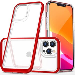 Hurtel Clear 3in1 etui do iPhone 13 Pro Max żelowy pokrowiec z ramką czerwony 10757632 9145576242568