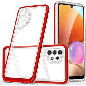 Hurtel Clear 3in1 etui do Samsung Galaxy A32 5G żelowy pokrowiec z ramką czerwony 10757636 9145576242711