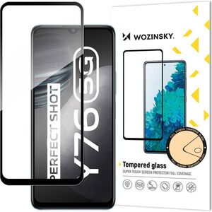 Wozinsky Wozinsky super wytrzymałe szkło hartowane Full Glue na cały ekran z ramką Case Friendly Vivo Y76 5G / Y76s / Y74s czarny 10757865 9145576245736