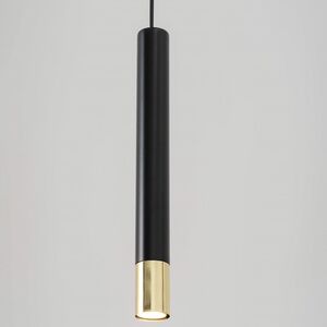 Lampa wisząca Sigma Wisząca lampa Sopel Grand 33393 okrągły zwis tuba czarna złota 10899957 5907554419164