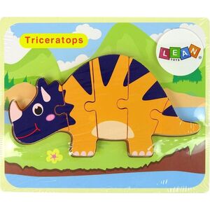 Lean Sport Drewniane Puzzle Dinozaury Triceratops Ankylosaurus Pomarańczowy 11089600 5904665991824