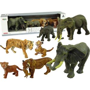 Figurka LeanToys Zestaw Figurek Afryka Słonie Tygrysy Dzikie Zwierzęta 11089609 5904204758567