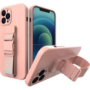 Hurtel Rope Case silikonowe etui ze smyczą torebka smycz pasek do Samsung Galaxy A73 różowy 11101182 9145576246740