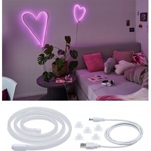 Taśma LED Paulmann Neon Colorflex USB Strip Różowy 1m 4,5W 5V Biały Tworzywo sztuczne 11221090 4000870705612