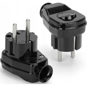 Montis Wtyczka rozbieralna kątowa z włącznikiem Uni-Schuko 2p+Z| WT-16U/LK CZARNY MT094-C 11238220 5901811405600