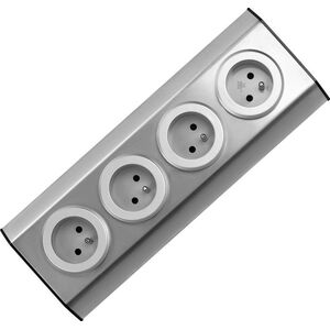 Orno Gniazda meblowe, kuchenne montowane na rzepy  4x2P+Z INOX, 11241401 5908254801990