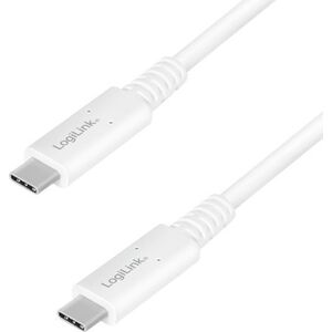 Kabel USB LogiLink USB-C - USB-C 1 m Biały (CU0180) 11261925 4052792066661