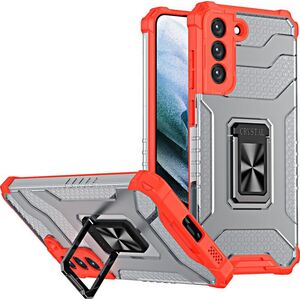 Hurtel Crystal Ring Case Hybrydowe Etui + Magnetyczny Uchwyt Samsung Galaxy S22+ Czerwony 11264145 9145576243183