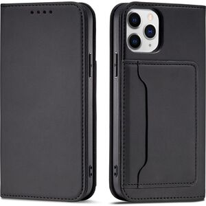 Hurtel Magnet Card Case etui do iPhone 12 pokrowiec portfel na karty kartę podstawka czarny 11542283 9145576250747