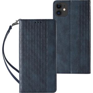 Hurtel Magnet Strap Case etui do iPhone 12 pokrowiec portfel + mini smycz zawieszka niebieski 11542343 9145576250075