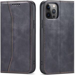 Hurtel Magnet Fancy Case etui do iPhone 12 Pro Max pokrowiec portfel na karty kartę podstawka czarny 11542411 9145576249468