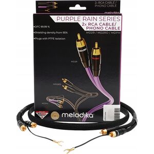 Gramofon Melodika Melodika MDPHD10 Purple Rain Black Edition Kabel 2xRCA PHONO do gramofonu z żyłą uziemiającą - 1m 11618874 5907609008114