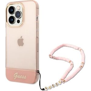 Guess Etui Guess GUHCP14XHGCOHP Apple iPhone 14 Pro Max różowy/pink hardcase Translucent Pearl Strap 11854777 3666339064310