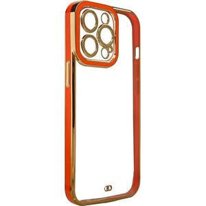 Hurtel Fashion Case etui do Samsung Galaxy A12 5G żelowy pokrowiec ze złotą ramką czerwony 11873589 9145576252314