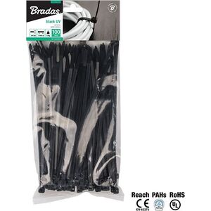 Organizer Bradas OPASKA PLASTIKOWA CZARNA 4,8 x 280mm 100szt 11922370 5904182442588