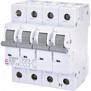Etipo Wyłącznik nadprądowy ETI Polam Asti Etimat 6 002116522 3P+N B 63A 6kA AC 11955309 3838895273059