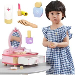 Viga Toys Viga Różowa Toaletka Drewniana Do Makijażu z Lustrem + Akcesoria 11963692 6971608445712
