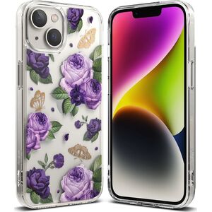 Ringke Ringke Fusion Design pancerne etui pokrowiec z żelową ramką iPhone 14 Plus przezroczysty (Purple rose) (FD637E29) 12291715 8809881265605