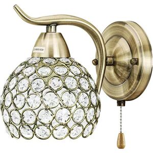 Kinkiet Mdeco Pałacowy kinkiet glamour ELM8707/1 21QG z włącznikiem mosiądz 12539499 5902021240845