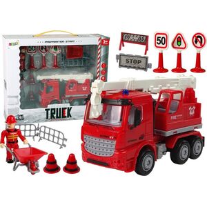 LeanToys Zestaw Straż Pożarna Dźwig Znaki Drogowe Strażak 12549181 5905214970147