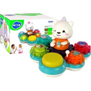 LeanToys Zabawka Interaktywna Edukacyjna Dla Niemowląt Grający Miś Koła Zębate 12555804 5905214970024