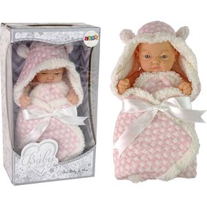 LeanToys Lalka Słodki Bobas Becik Różowy Kokardka 12559127 5905214972042