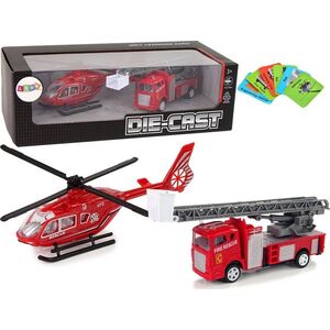 LeanToys Zestaw Autek Straż Pożarna Drabina Naciąg Helikopter 12566581 5904665999967