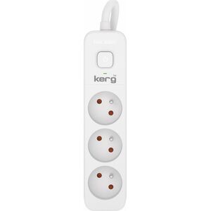Kerg Przedłużacz KERG z wyłącznikiem-3 gniazda-biało-szary-3m-16A-H05VV-F-3x1,5mm2 12613442 5901791131353