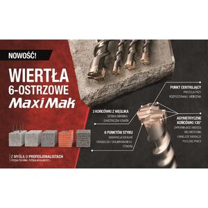 Wiertło Makita MAKITA WIERTŁO SDS MAX 22x 780x 920mm MAXI MAK 6-OSTRZOWE 12627873 88381248723