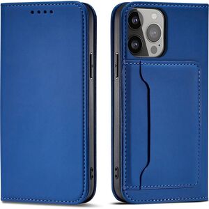 Hurtel Magnet Card Case etui iPhone 14 Pro pokrowiec z klapką portfel podstawka niebieskie 12718328 9145576263419
