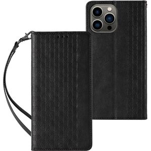 Hurtel Magnet Strap Case etui Samsung Galaxy S23 pokrowiec z klapką portfel mini smycz podstawka czarne 12741395 9145576271230